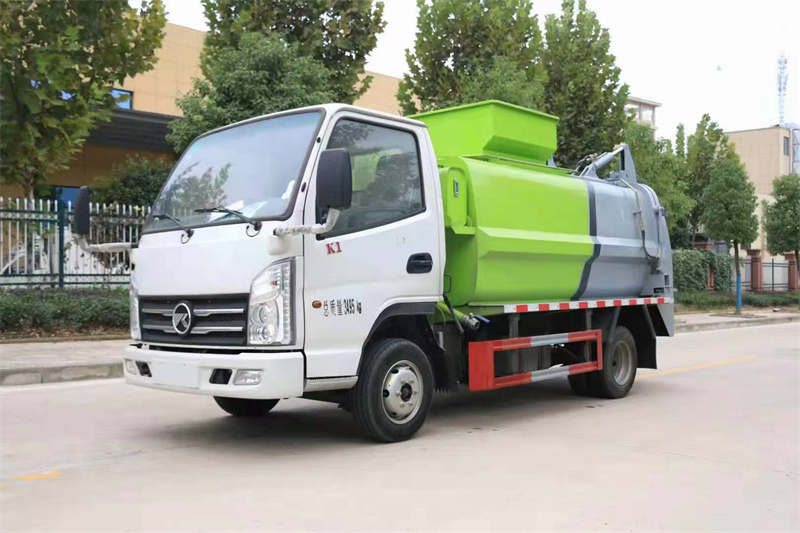 現(xiàn)車推薦：4方藍牌國六凱馬餐廚垃圾車，可選裝推鏟固液分離不超重
